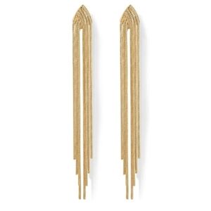 14K Gold Plated 925 Sterling Silves Posts Long Tassel Dangle Earrings